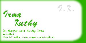 irma kuthy business card